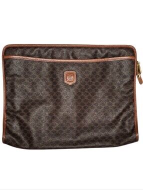 Celine Macadam Coated Canvas Clutch Bag
